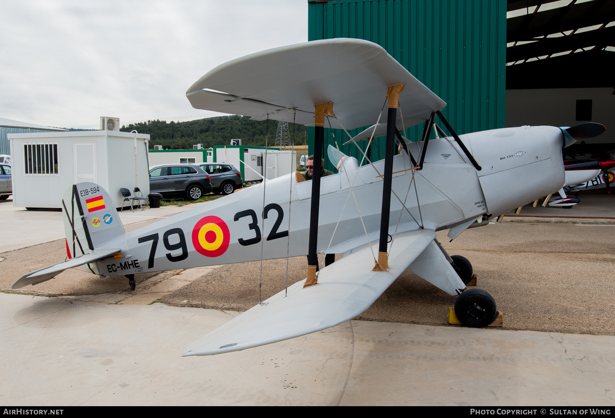 Aircraft Photo of EC-MHE / E3B-594 | Bucker Bu-131E Jungmann | Spain - Air Force | AirHistory.net #230708