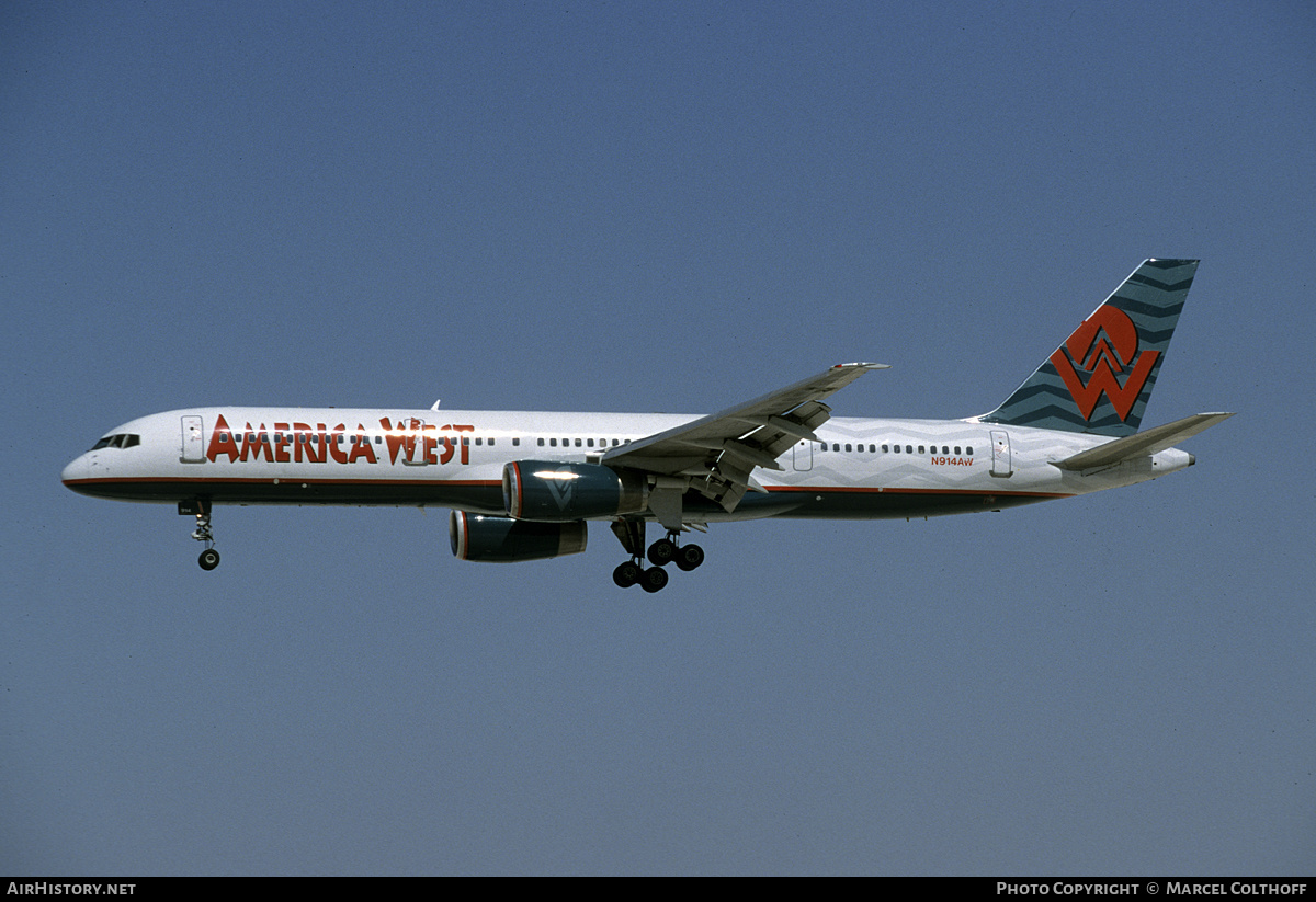 Aircraft Photo of N914AW | Boeing 757-225 | America West Airlines | AirHistory.net #230997