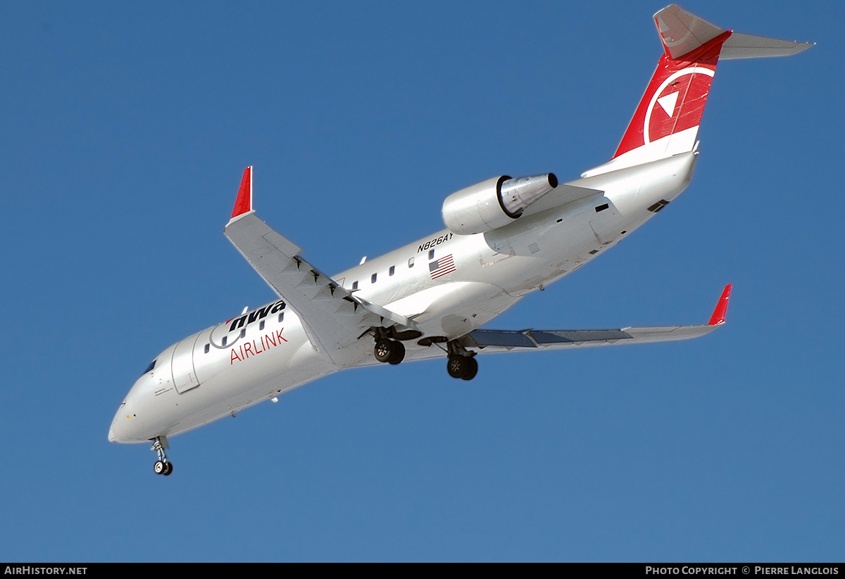 Aircraft Photo of N826AY | Bombardier CRJ-200ER (CL-600-2B19) | NWA Airlink | AirHistory.net #231441