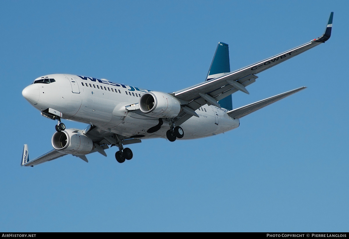 Aircraft Photo of C-GWBT | Boeing 737-7CT | WestJet | AirHistory.net #231673