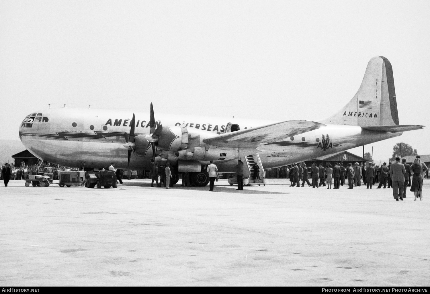 Aircraft Photo of N90941 | Boeing 377-10-29 Stratocruiser | American Overseas Airlines | AirHistory.net #232708