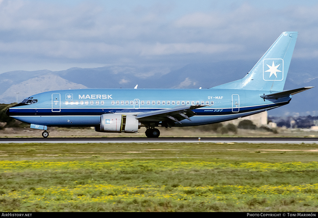 Aircraft Photo of OY-MAF | Boeing 737-5L9 | Maersk Air | AirHistory.net #232779