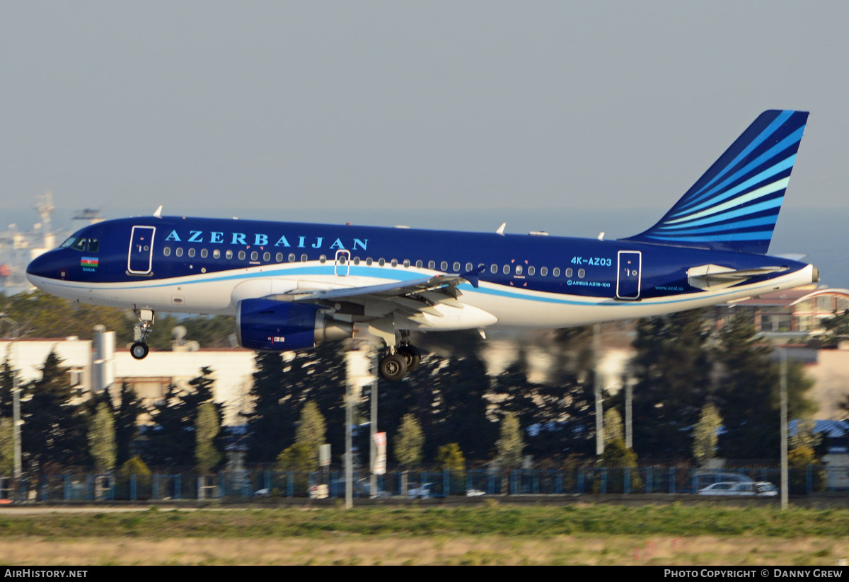 Aircraft Photo of 4K-AZ03 | Airbus A319-111 | Azerbaijan Airlines - AZAL - AHY | AirHistory.net #233831