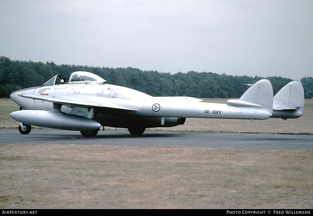 Aircraft Photo of SE-DXY | De Havilland D.H. 100 Vampire FB6 | Scandinavian Historic Flight | Norway - Air Force | AirHistory.net #233880