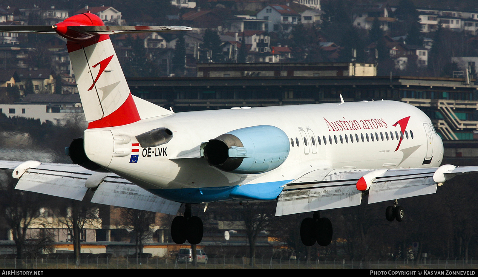 Aircraft Photo of OE-LVK | Fokker 100 (F28-0100) | Austrian Arrows | AirHistory.net #233956