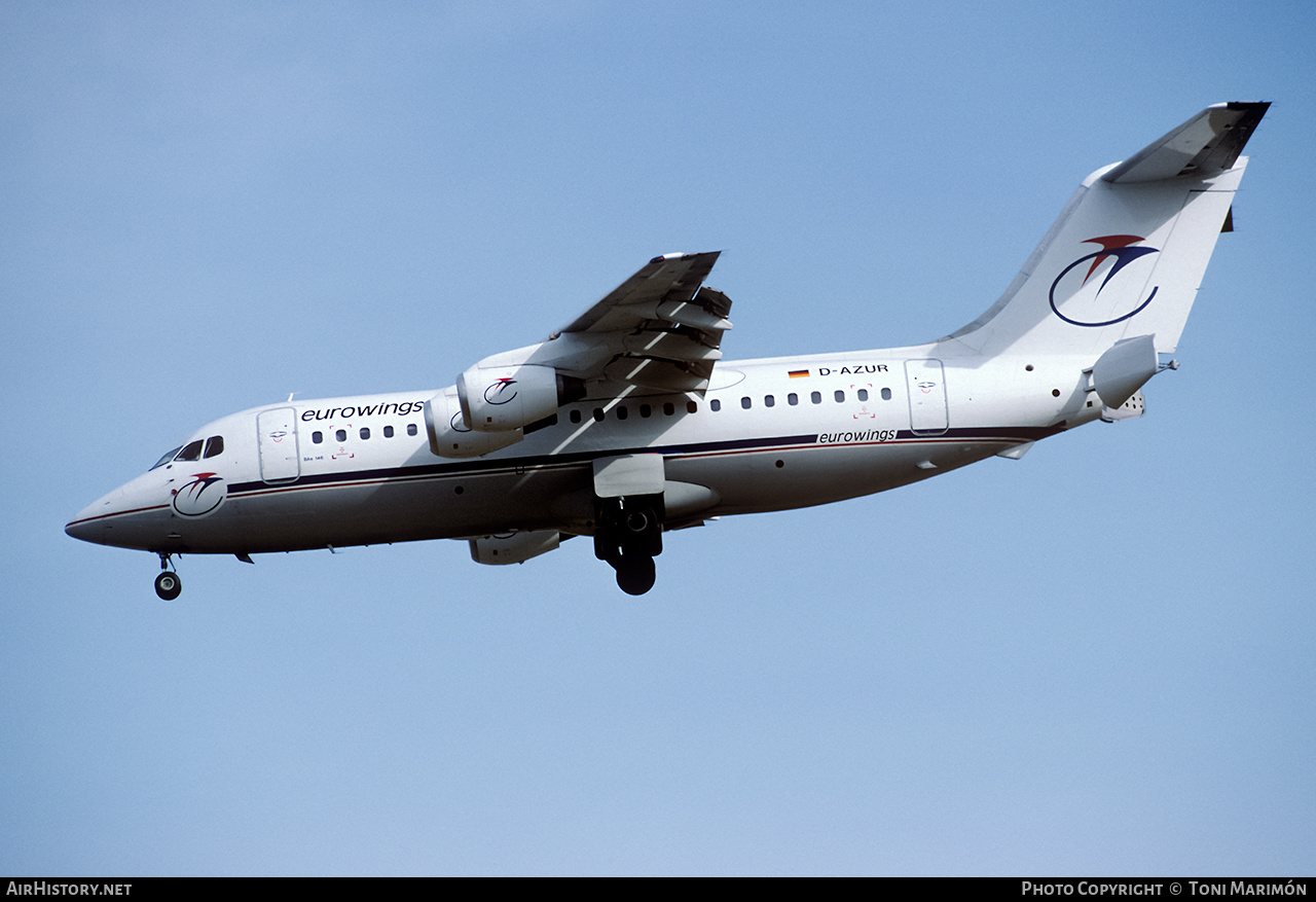 Aircraft Photo of D-AZUR | British Aerospace BAe-146-200 | Eurowings | AirHistory.net #235375