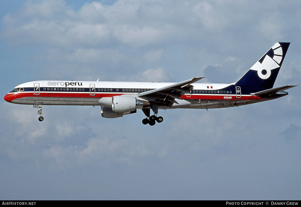 Aircraft Photo of N53AW | Boeing 757-23A | AeroPeru | AirHistory.net #235391