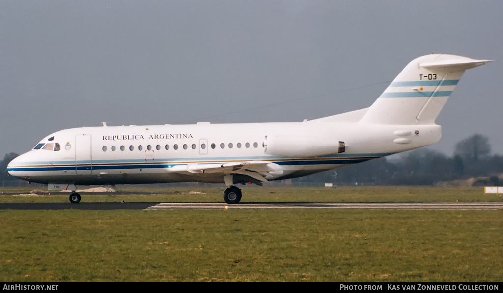 Aircraft Photo of T-03 | Fokker F28-1000 Fellowship | Argentina - Air Force | AirHistory.net #235852