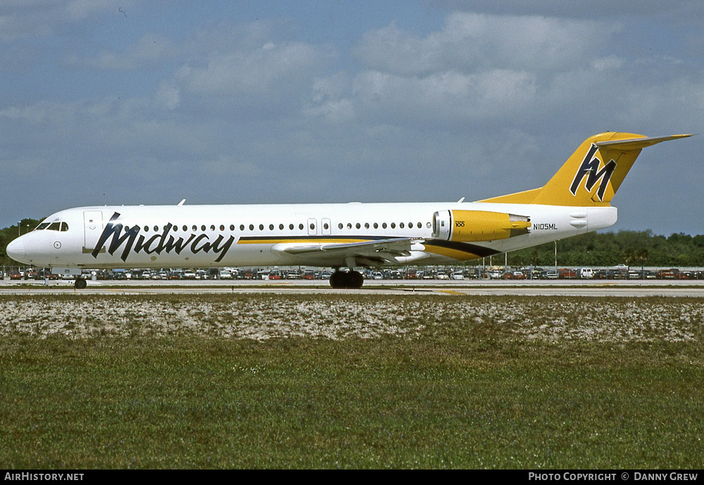 Aircraft Photo of N105ML | Fokker 100 (F28-0100) | Midway Airlines | AirHistory.net #235986