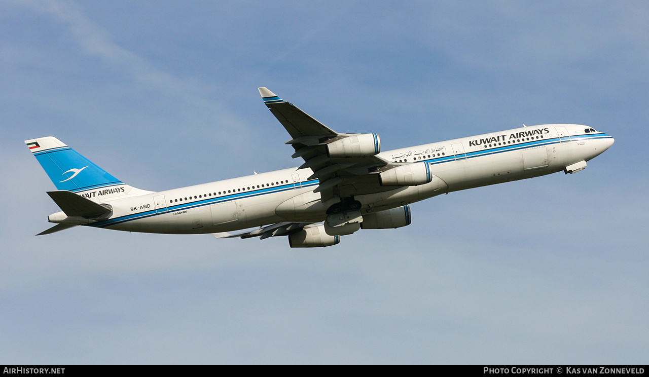 Aircraft Photo of 9K-AND | Airbus A340-313 | Kuwait Airways | AirHistory.net #236079