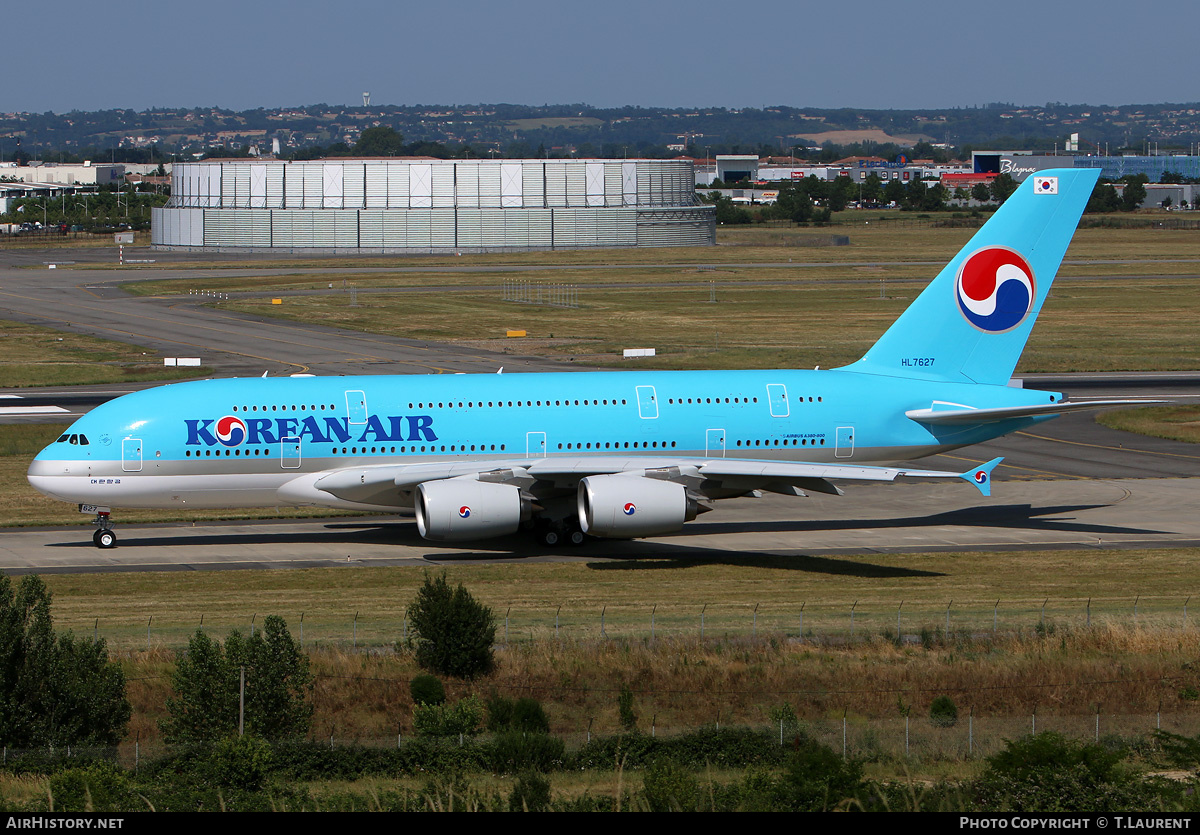 Aircraft Photo of HL7627 | Airbus A380-861 | Korean Air | AirHistory.net #236488