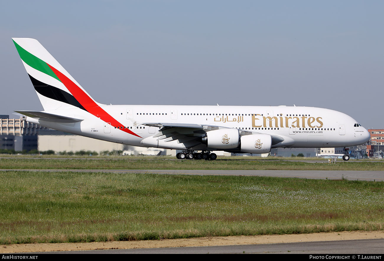 Aircraft Photo of F-WWSD | Airbus A380-861 | Emirates | AirHistory.net #236800
