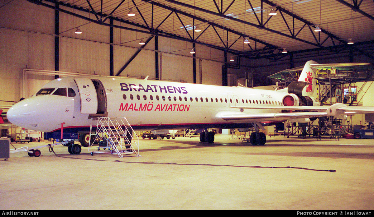 Aircraft Photo of SE-DUD | Fokker 100 (F28-0100) | Braathens Malmö Aviation | AirHistory.net #238831