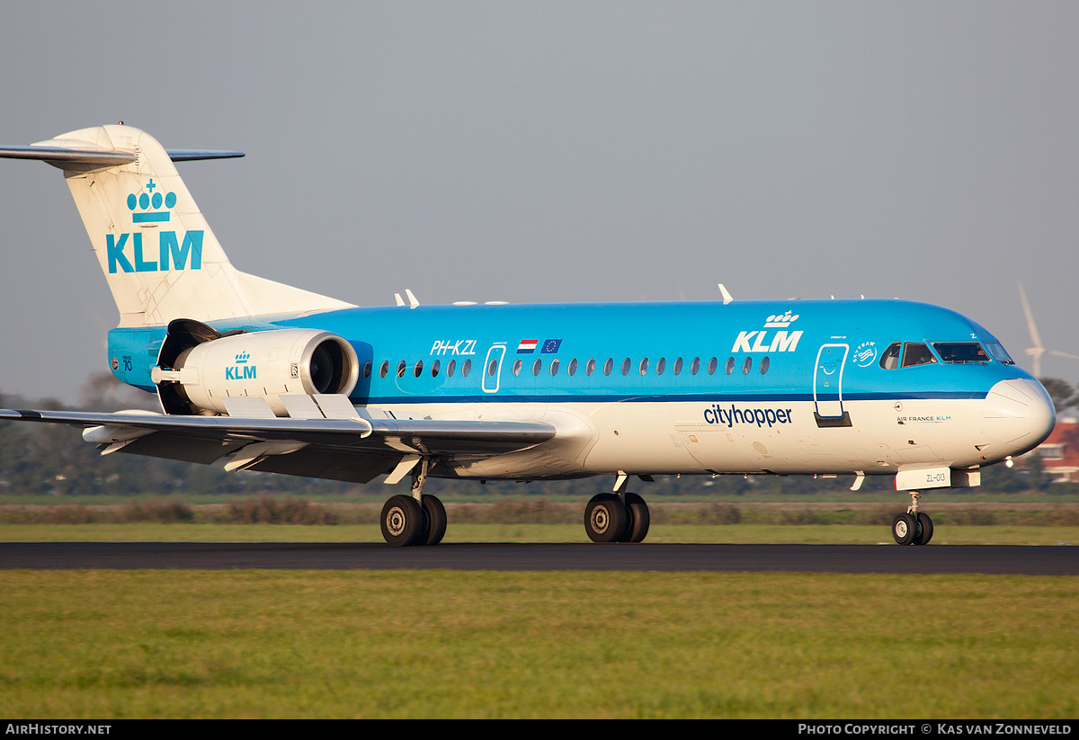 Aircraft Photo of PH-KZL | Fokker 70 (F28-0070) | KLM Cityhopper | AirHistory.net #239000