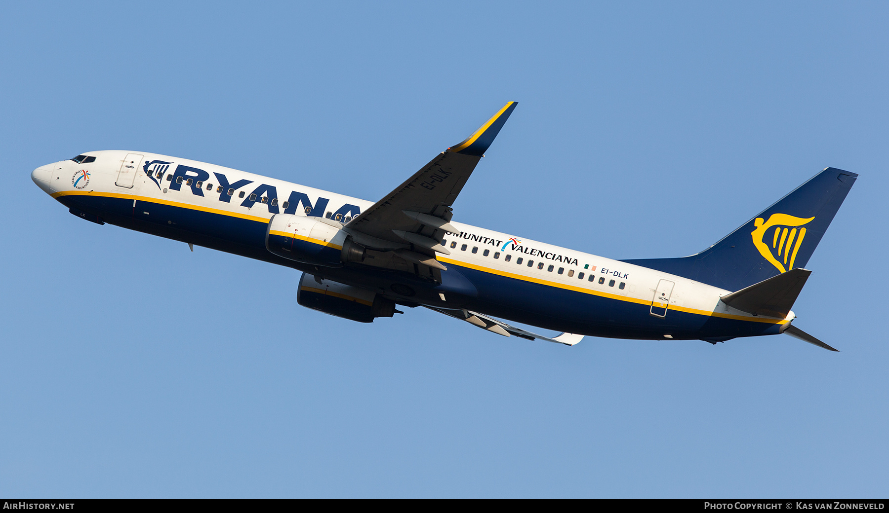 Aircraft Photo of EI-DLK | Boeing 737-8AS | Ryanair | AirHistory.net #240214