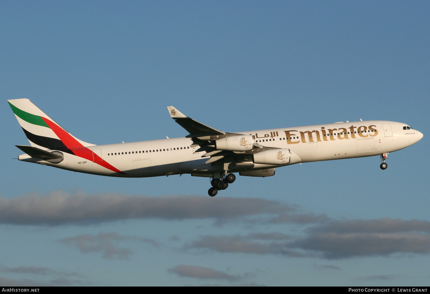 Aircraft Photo of A6-ERP | Airbus A340-313 | Emirates | AirHistory.net #240870