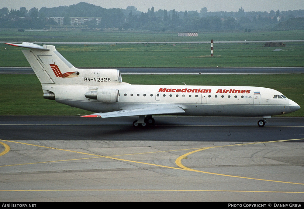 Aircraft Photo of RA-42326 | Yakovlev Yak-42D | MAT - Macedonian Airlines | AirHistory.net #240942