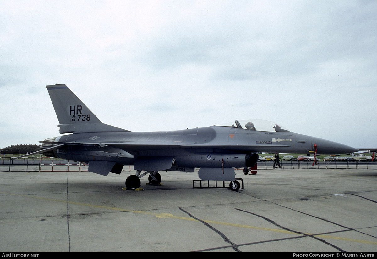 Aircraft Photo of 81-0738 / AF81-738 | General Dynamics F-16A Fighting Falcon | USA - Air Force | AirHistory.net #240949