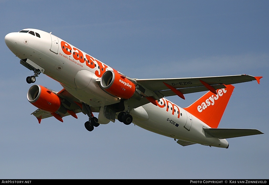 Aircraft Photo of G-EZIG | Airbus A319-111 | EasyJet | AirHistory.net #241531