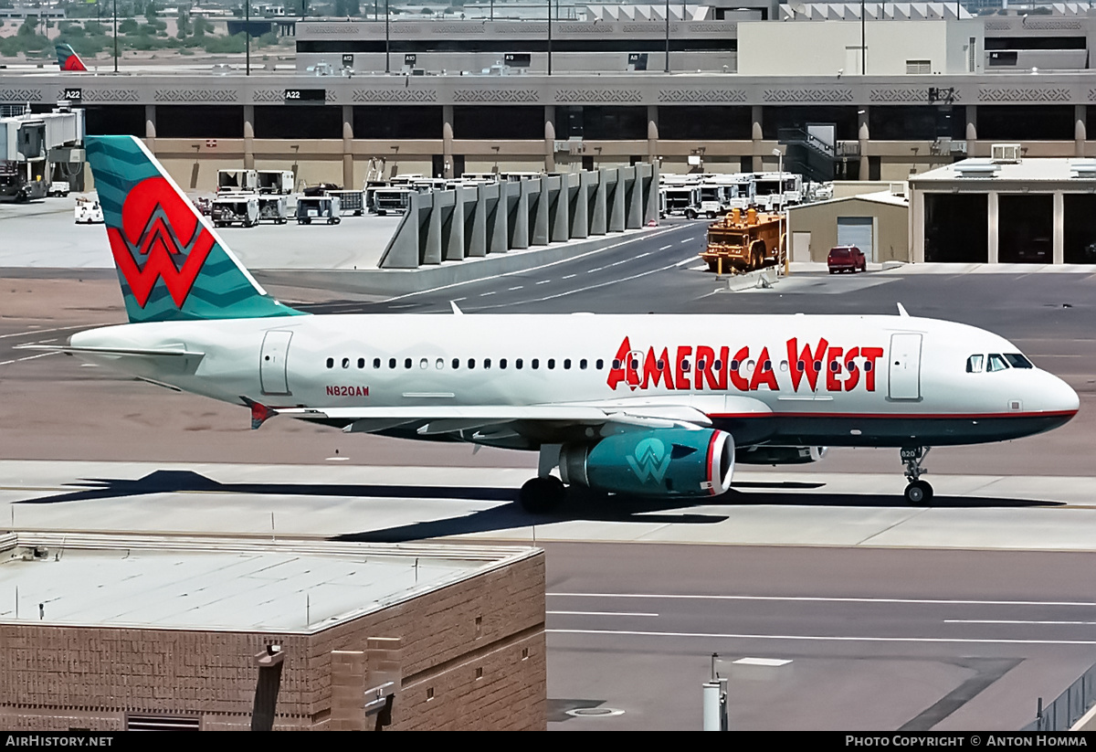 Aircraft Photo of N820AW | Airbus A319-132 | America West Airlines | AirHistory.net #243389