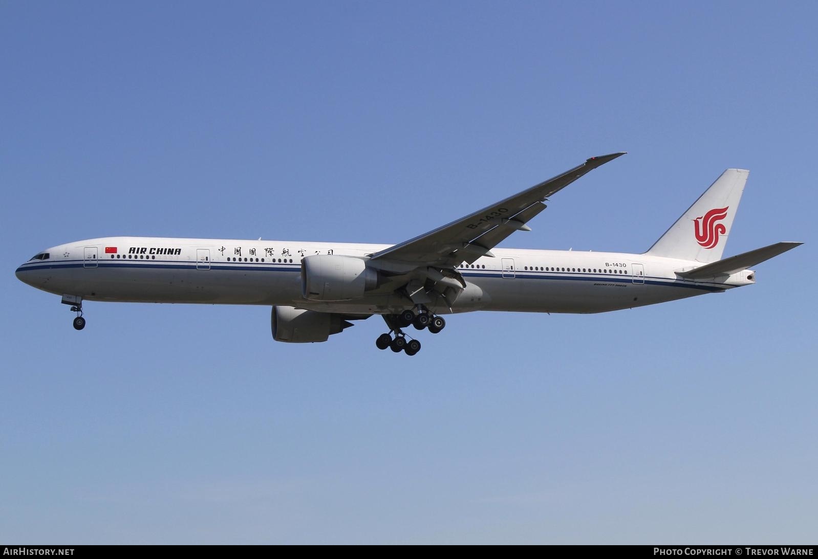 Aircraft Photo of B-1430 | Boeing 777-300/ER | Air China | AirHistory.net #244154