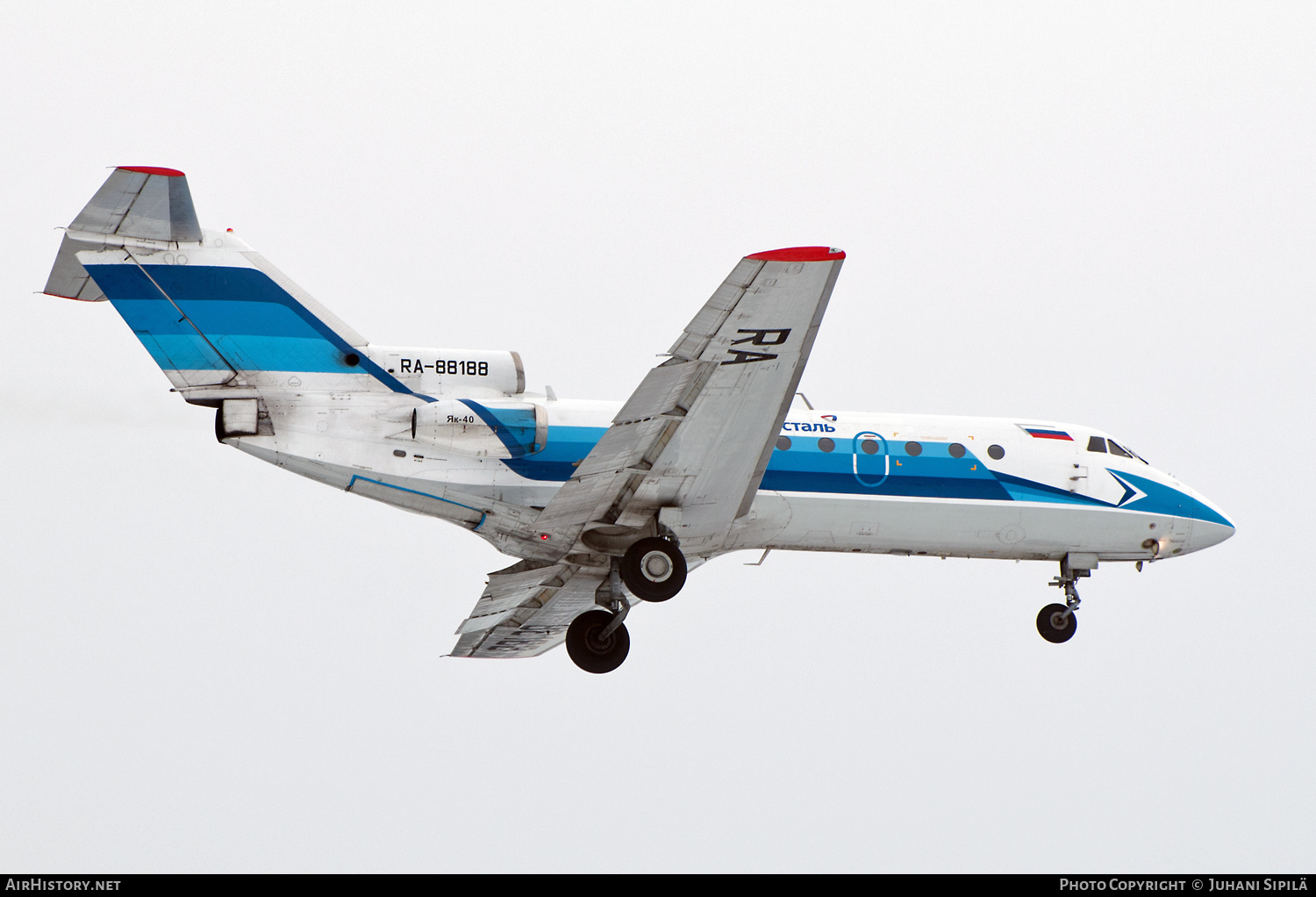 Aircraft Photo of RA-88188 | Yakovlev Yak-40 | Severstal Avia | AirHistory.net #244161