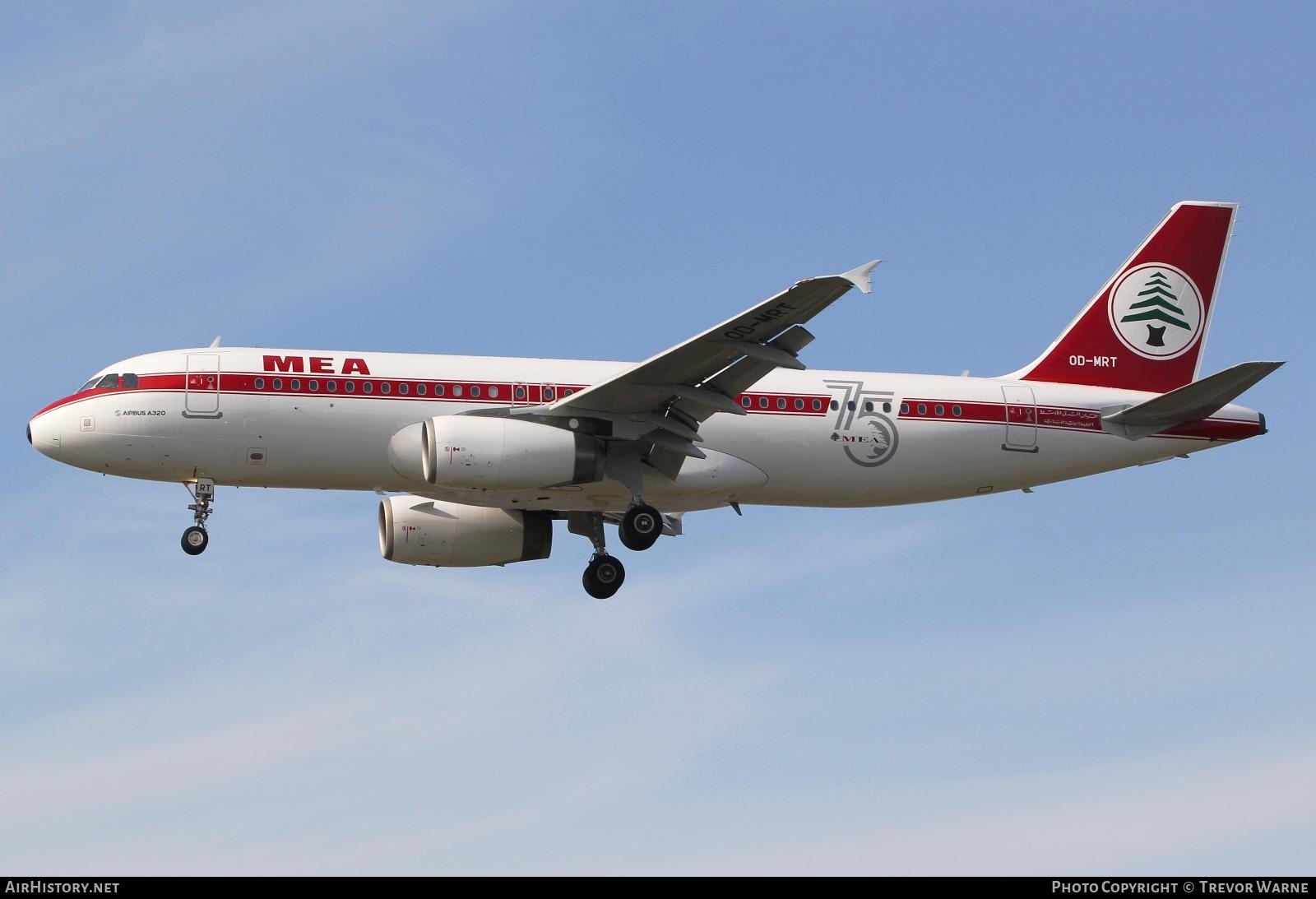 Aircraft Photo of OD-MRT | Airbus A320-232 | MEA - Middle East Airlines | AirHistory.net #244199