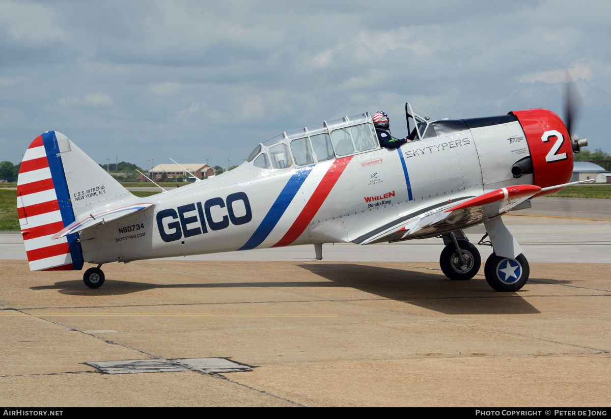 Aircraft Photo of N60734 | North American SNJ-2 Texan | Skytypers | AirHistory.net #244332