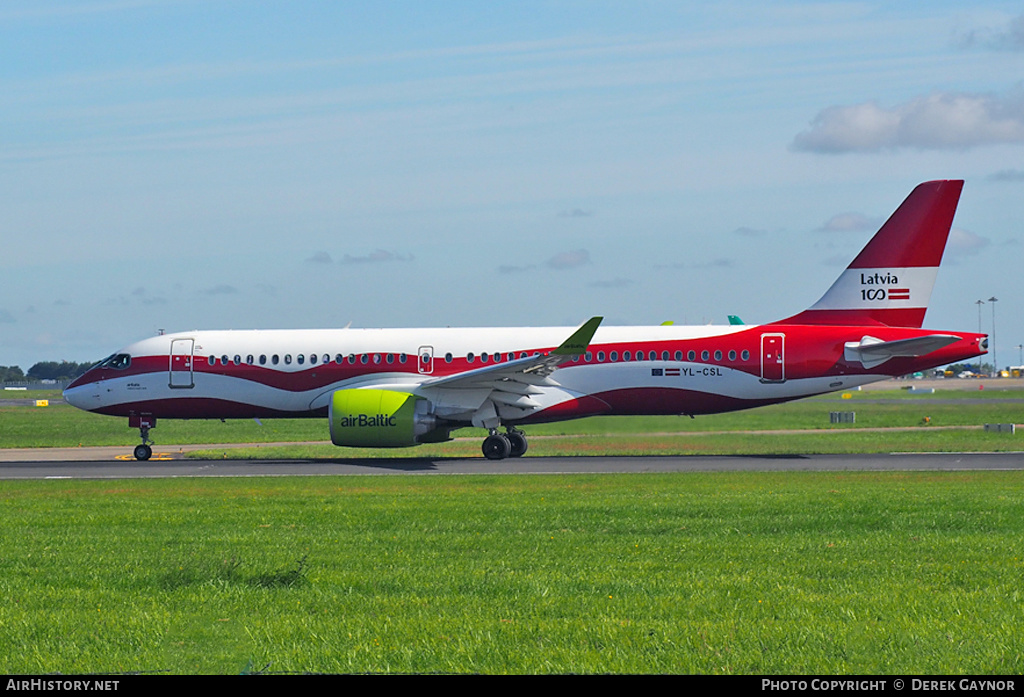 Aircraft Photo of YL-CSL | Airbus A220-371 (BD-500-1A11) | AirBaltic | AirHistory.net #244478