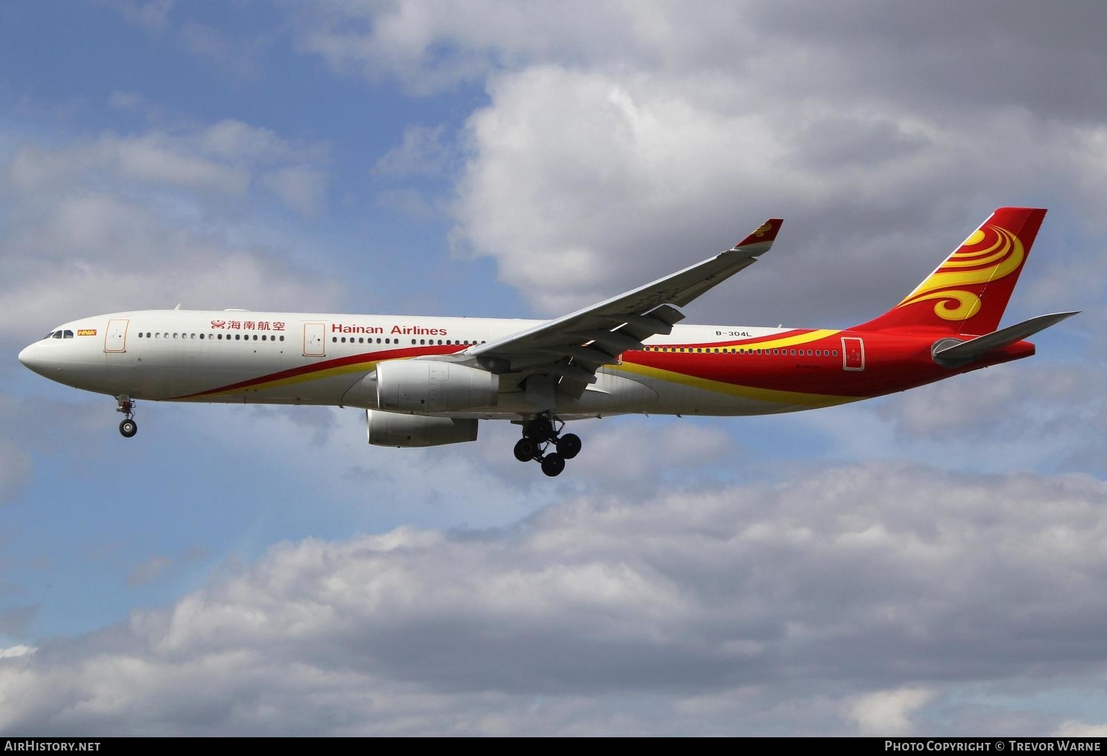 Aircraft Photo of B-304L | Airbus A330-343 | Hainan Airlines | AirHistory.net #244480