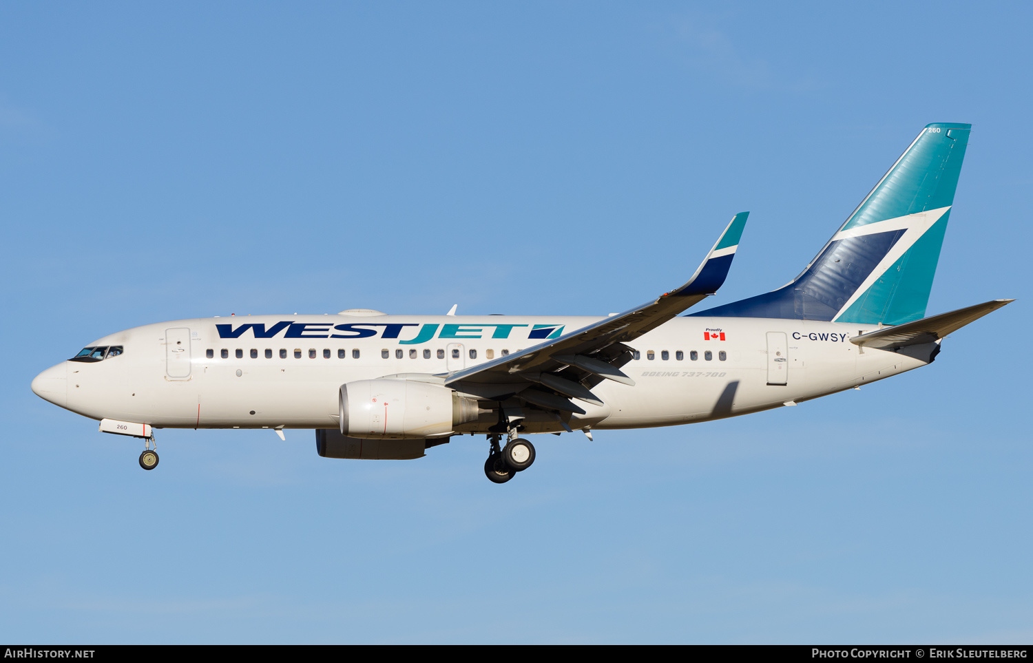 Aircraft Photo of C-GWSY | Boeing 737-7CT | WestJet | AirHistory.net #244664