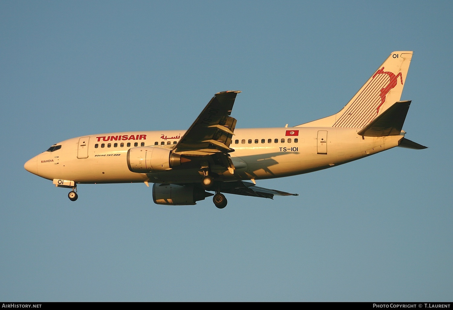 Aircraft Photo of TS-IOI | Boeing 737-5H3 | Tunisair | AirHistory.net #245219