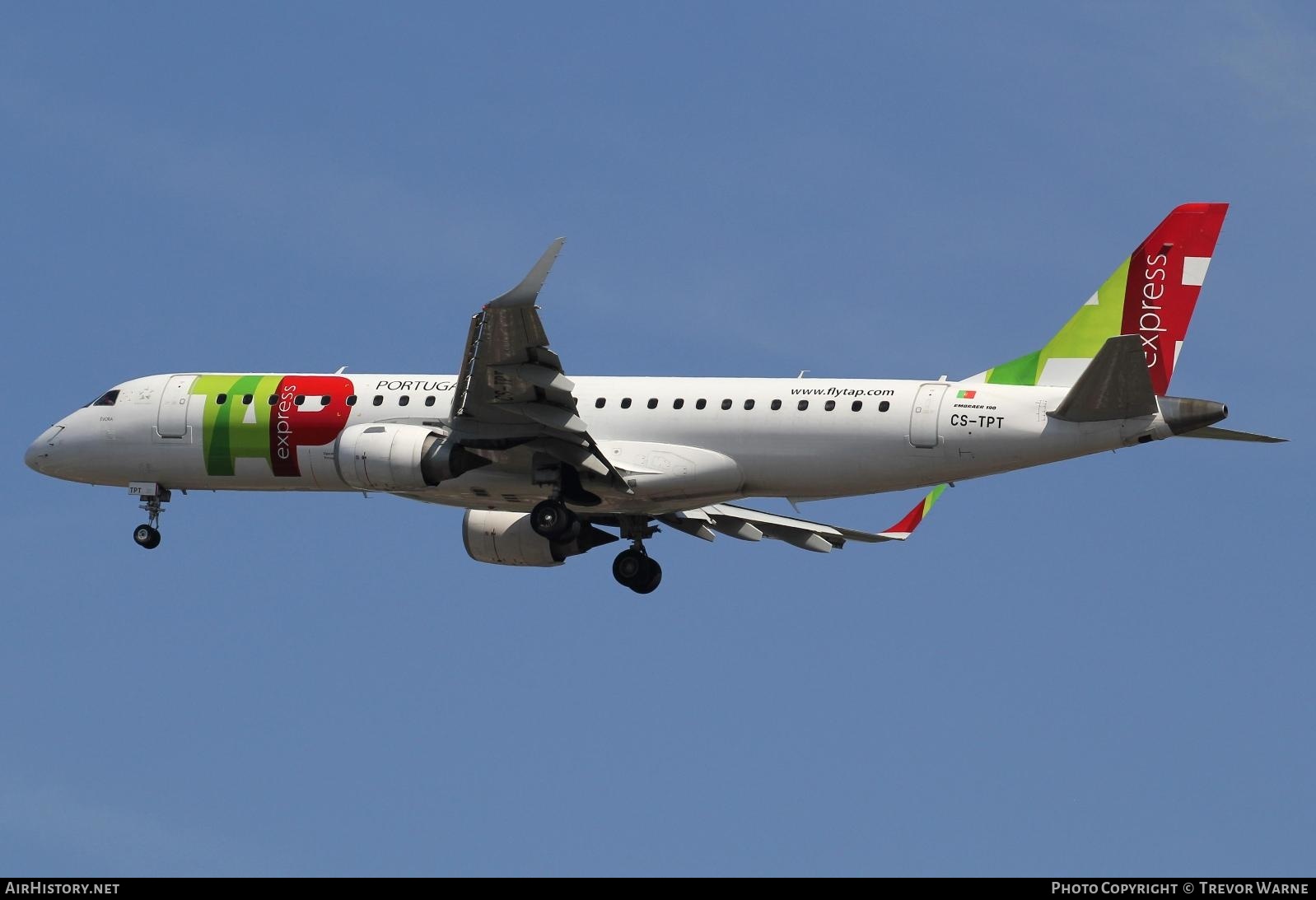 Aircraft Photo of CS-TPT | Embraer 190LR (ERJ-190-100LR) | TAP Portugal Express | AirHistory.net #245744