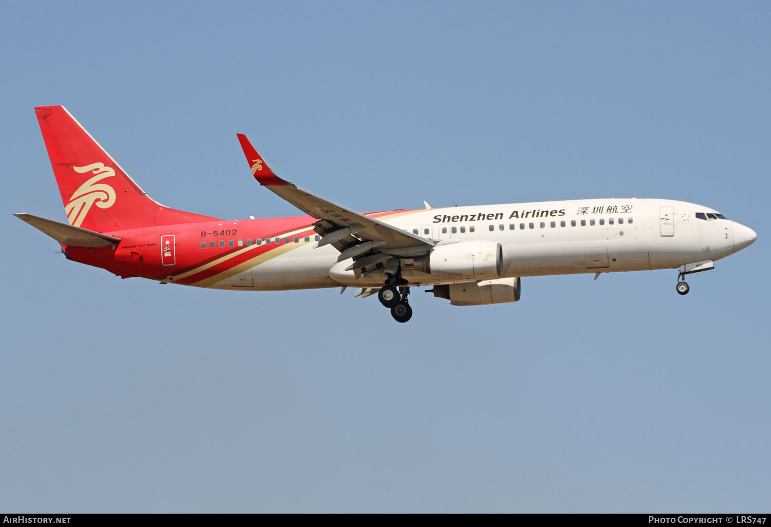Aircraft Photo of B-5402 | Boeing 737-87L | Shenzhen Airlines | AirHistory.net #245770