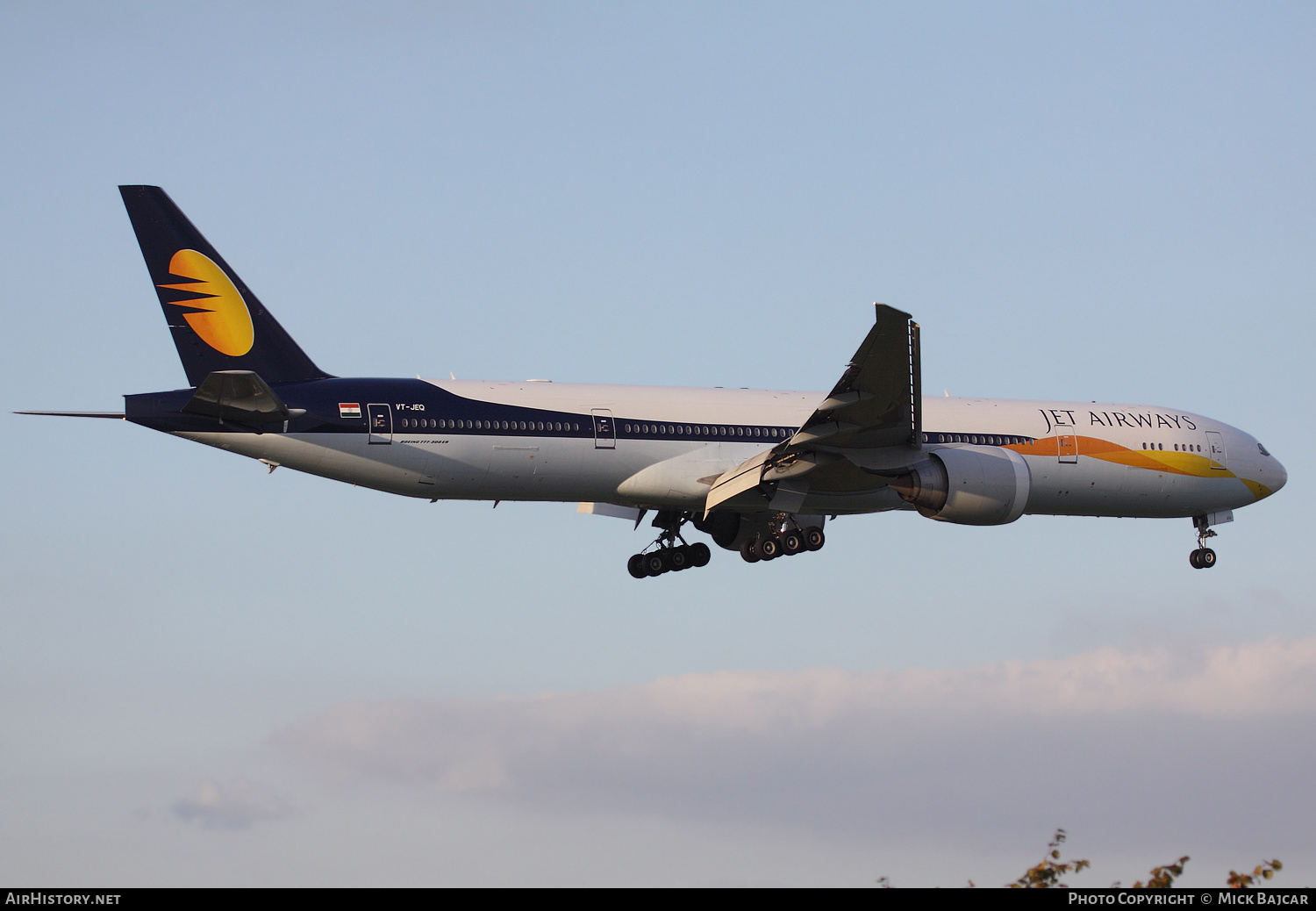 Aircraft Photo of VT-JEQ | Boeing 777-35R/ER | Jet Airways | AirHistory.net #245773