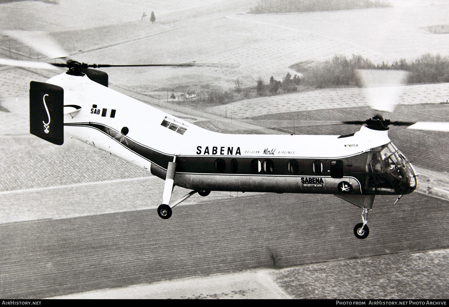 Aircraft Photo of N74058 | Vertol 44A | Sabena | AirHistory.net #245800