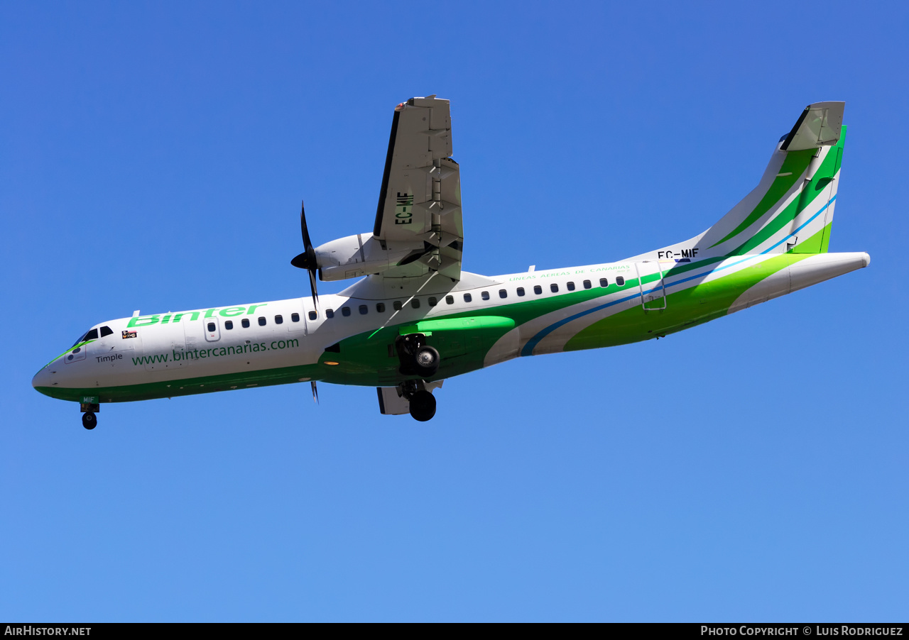 Aircraft Photo of EC-MIF | ATR ATR-72-600 (ATR-72-212A) | Binter Canarias | AirHistory.net #245921