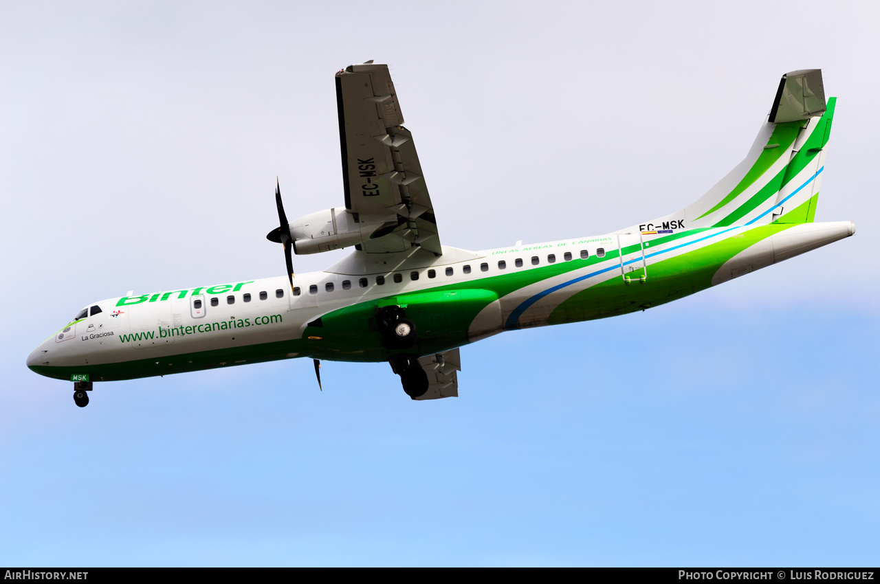 Aircraft Photo of EC-MSK | ATR ATR-72-600 (ATR-72-212A) | Binter Canarias | AirHistory.net #246065