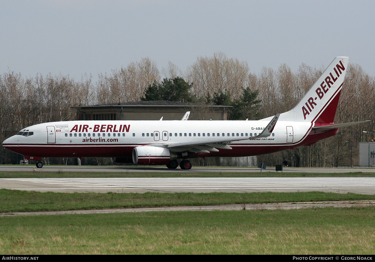 Aircraft Photo of D-ABAX | Boeing 737-86J | Air Berlin | AirHistory.net #246389