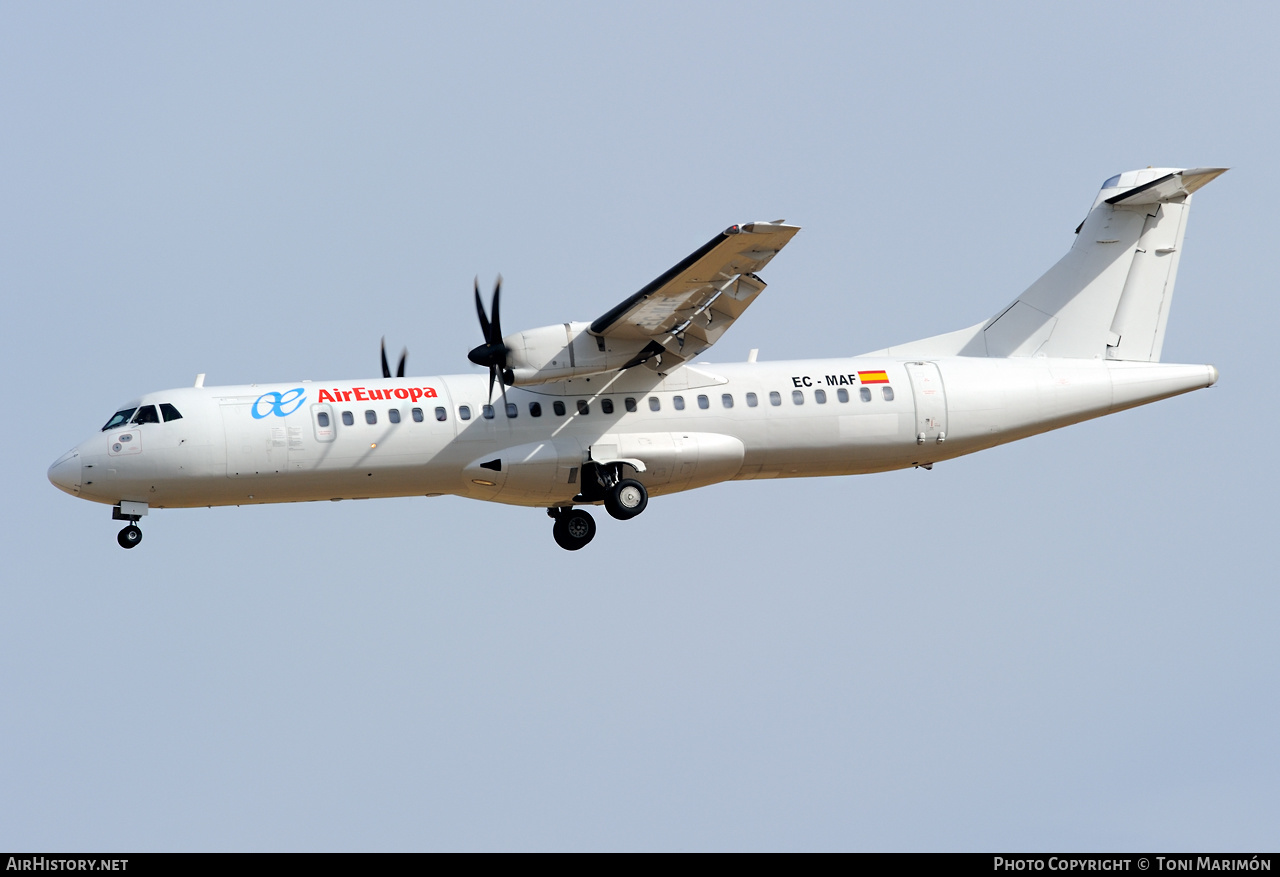 Aircraft Photo of EC-MAF | ATR ATR-72-500 (ATR-72-212A) | Air Europa | AirHistory.net #246408