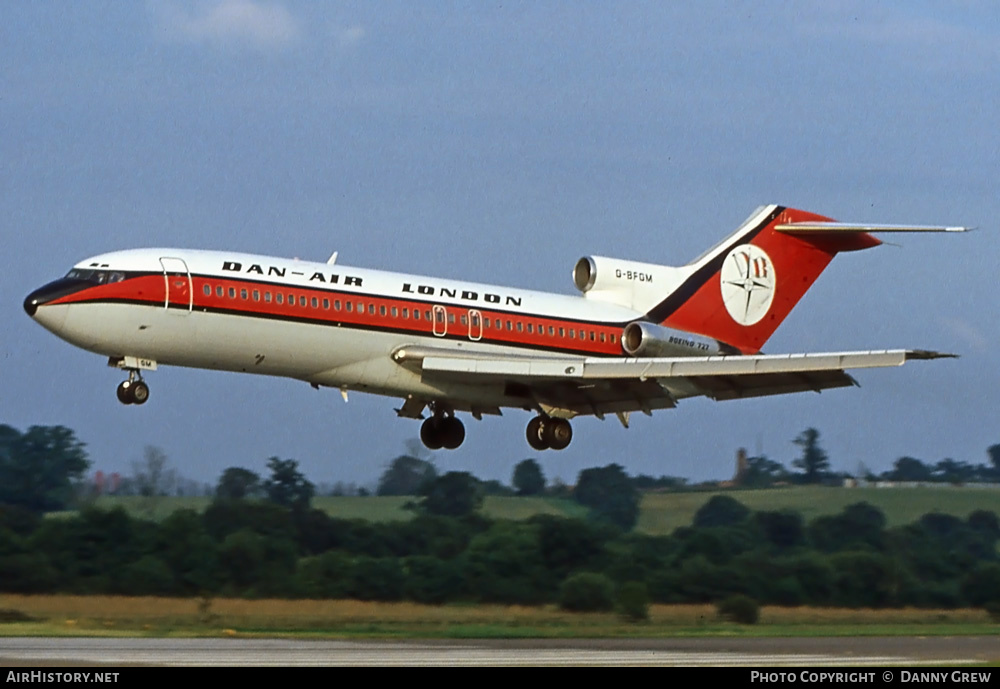 Aircraft Photo of G-BFGM | Boeing 727-95 | Dan-Air London | AirHistory.net #246525