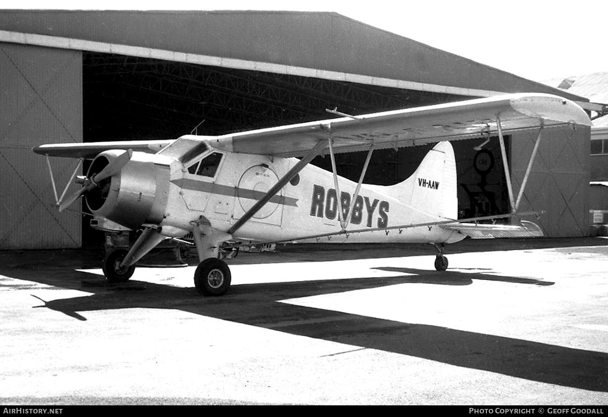 Aircraft Photo of VH-AAW | De Havilland Canada DHC-2 Beaver Mk1 | Robby's Aerial Services | AirHistory.net #246957