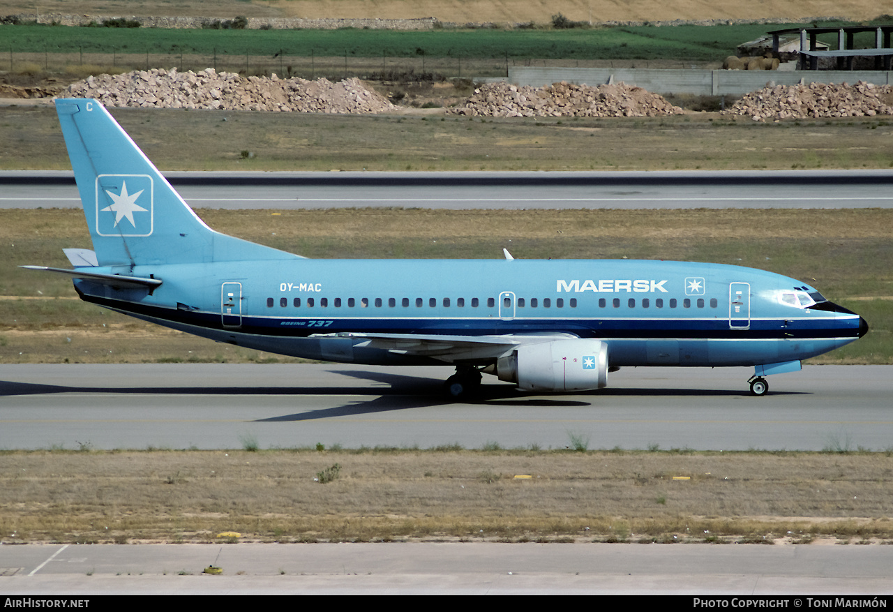 Aircraft Photo of OY-MAC | Boeing 737-5L9 | Maersk Air | AirHistory.net #247079