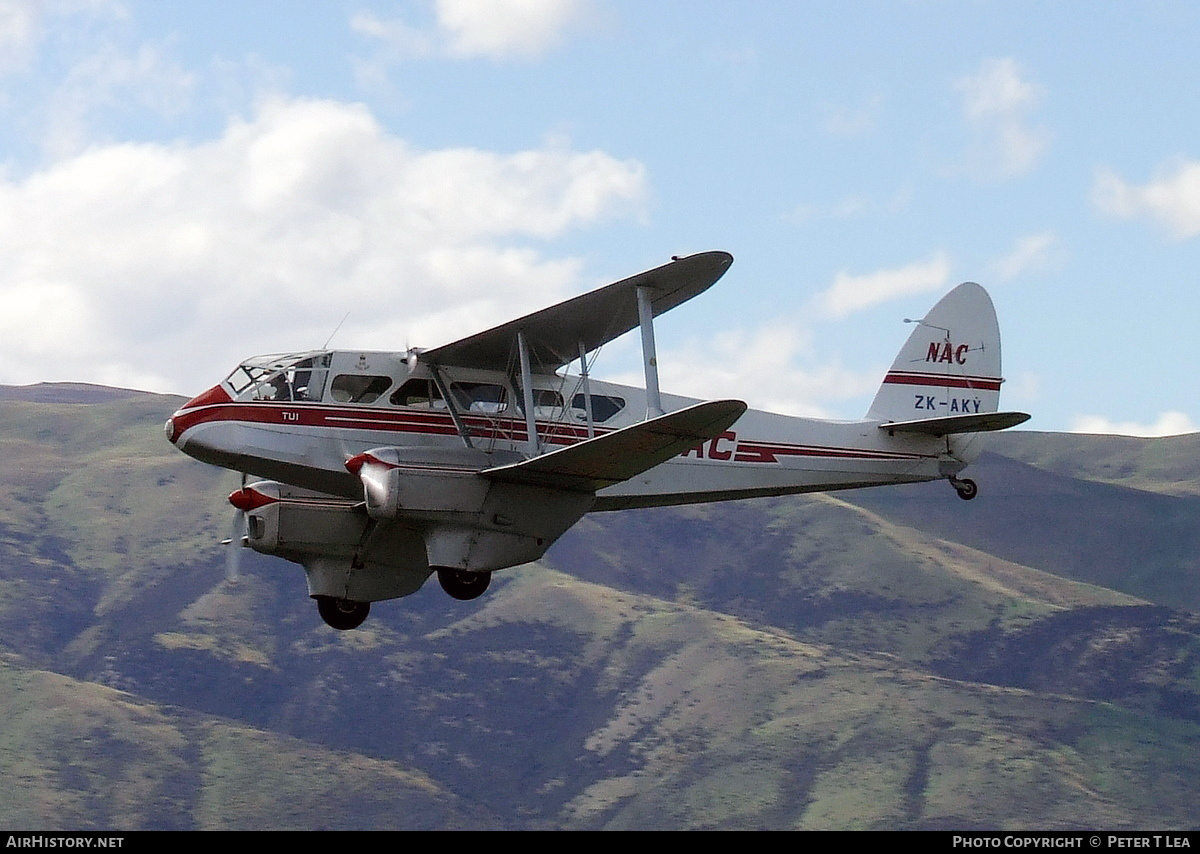 Aircraft Photo of ZK-AKY | De Havilland D.H. 89A Dragon Rapide | New Zealand National Airways Corporation - NAC | AirHistory.net #247230