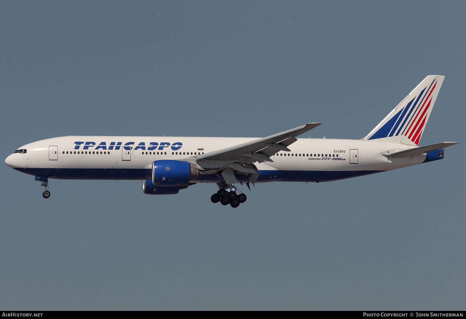 Aircraft Photo of EI-UNV | Boeing 777-222/ER | Transaero Airlines | AirHistory.net #247287