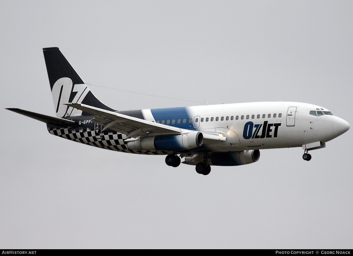 Aircraft Photo of G-GPFI | Boeing 737-229/Adv | OzJet Airlines | AirHistory.net #247483