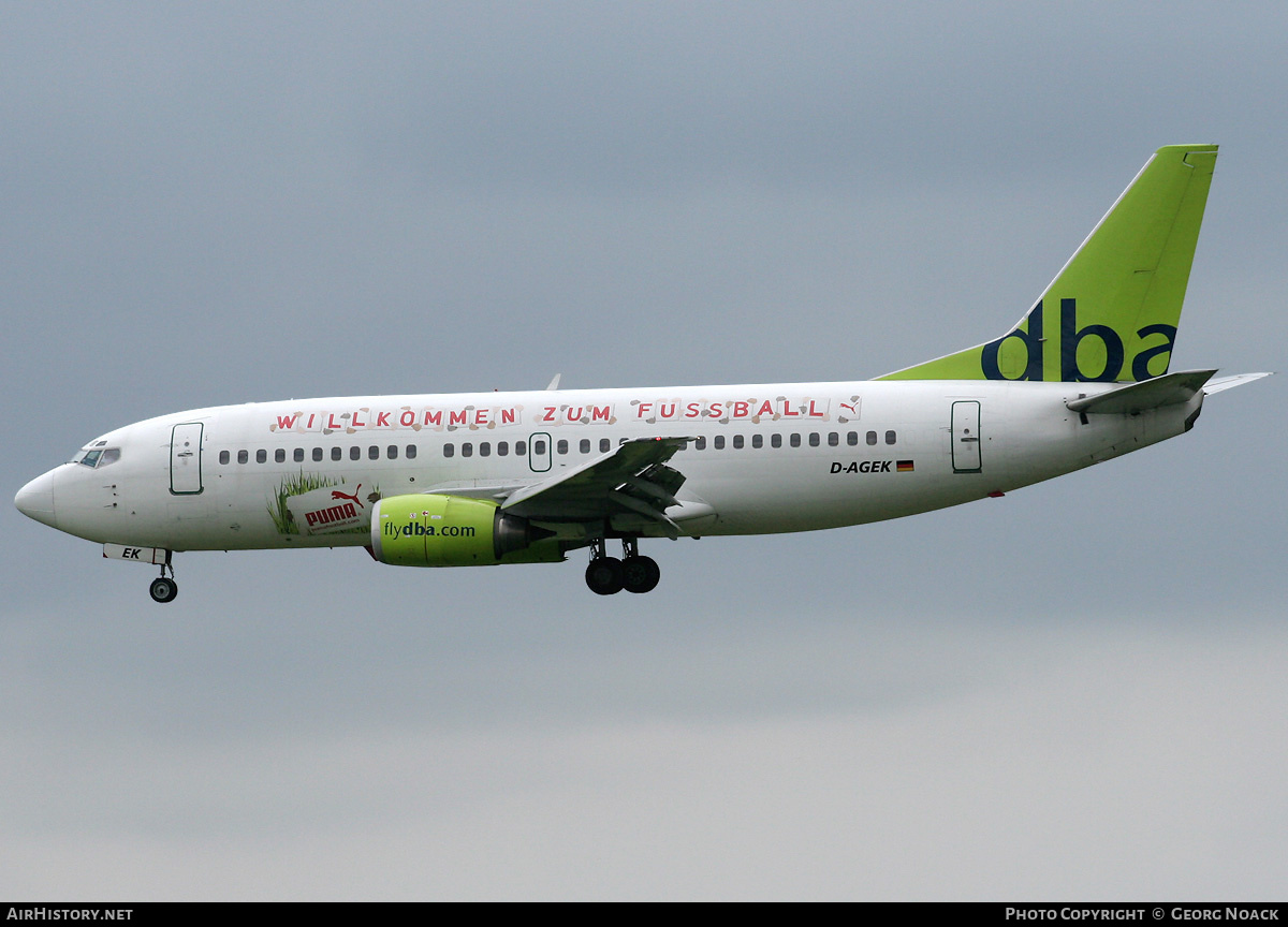 Aircraft Photo of D-AGEK | Boeing 737-3M8 | DBA - Deutsche BA | AirHistory.net #247505