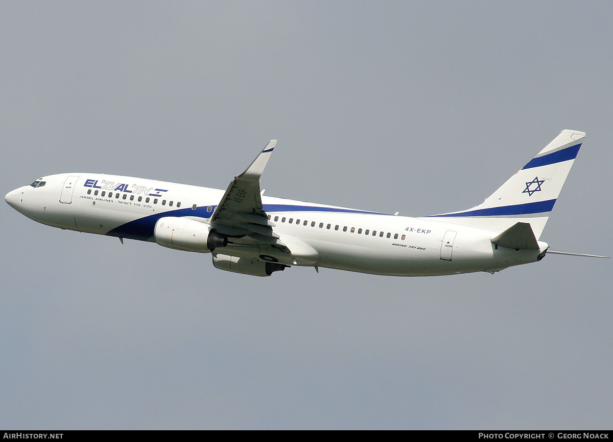 Aircraft Photo of 4X-EKP | Boeing 737-8Q8 | El Al Israel Airlines | AirHistory.net #247634