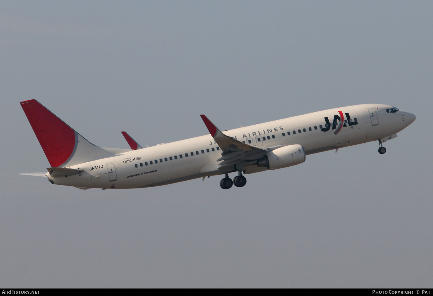 Aircraft Photo of JA317J | Boeing 737-846 | Japan Airlines - JAL | AirHistory.net #247739