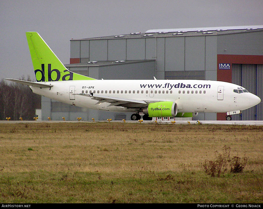 Aircraft Photo of OY-APK | Boeing 737-5L9 | DBA - Deutsche BA | AirHistory.net #247745